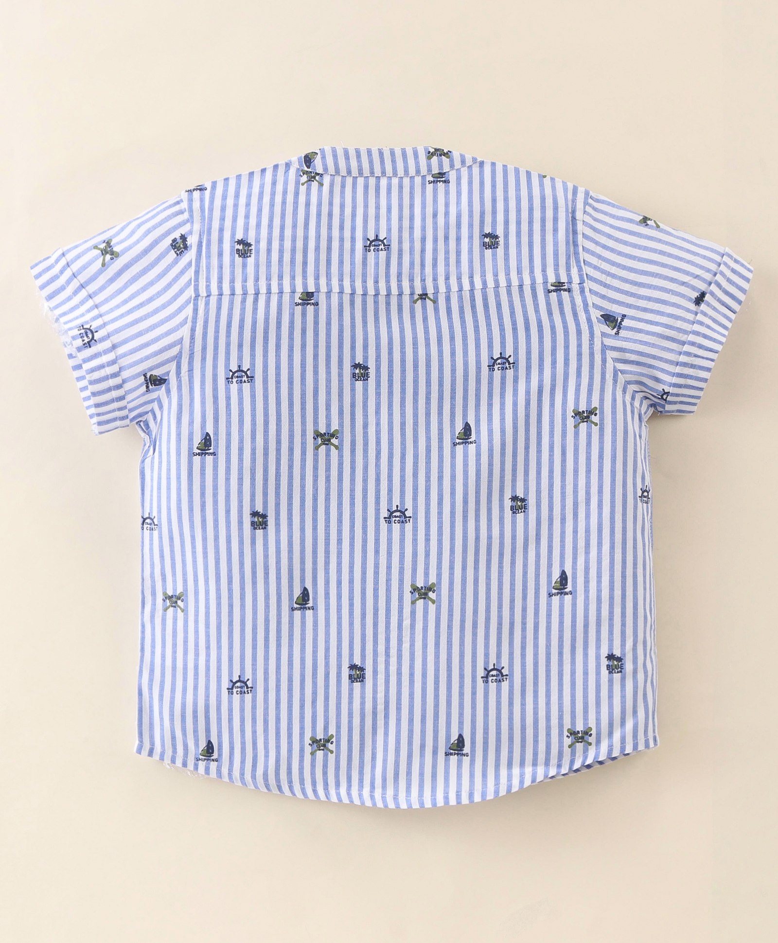 Cotton Half Sleeves Striped Shirt & Shorts Set